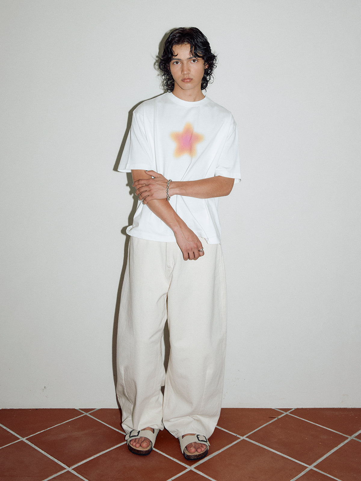 WIDE BAGGY WHITE DENIM